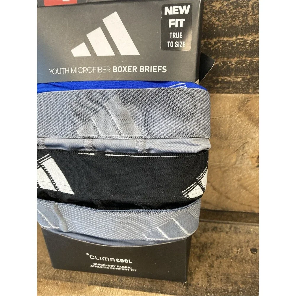 Adidas Youth Boxer Briefs Size Large (14-16) Quick Dry Fabric Athletic Fit New O